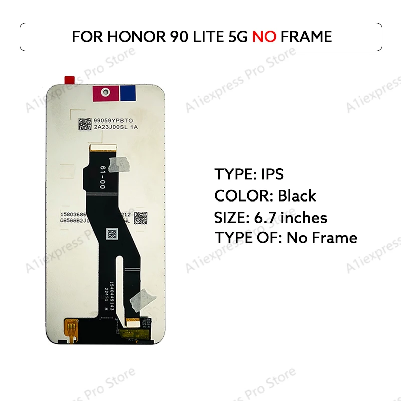 Voor Huawei Honor 90 Lite IPS Lcd Touch Screen Digitizer Vergadering CRT-NX1 6.7 "Telefoon Lcd-scherm Vervanging Reparatie onderdelen