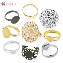 6MM 8MM 10MM 12MM 18K Gold Color Silver Color Brass Rings Trays Ring Base Ring Setting Jewelry Making Supplies Diy Accessories