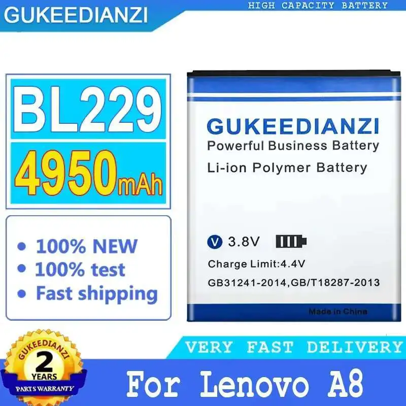 

BL229 Long-Lasting Mobile Phone Battery For Lenovo A8 A 8 A806 A808T 806 808T 4950Mah