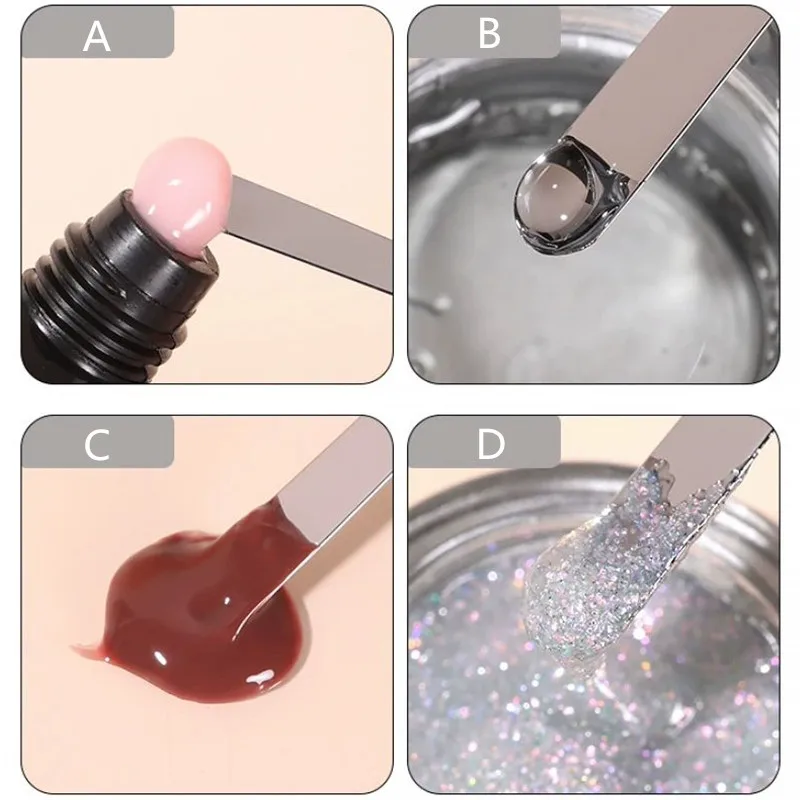 1/2 قطعة مسمار فرشاة فنية ملعقة بولي جيل للأظافر القلم مانيكير تلميح تمديد الاكريليك منشئ ملحق قضيب أداة #5