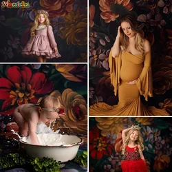 Hand Drawn Floral Photography Backdrops for Artistic Perfect for Pregnant Women and Newborn Photoshoots, Adult Girl Photo Props