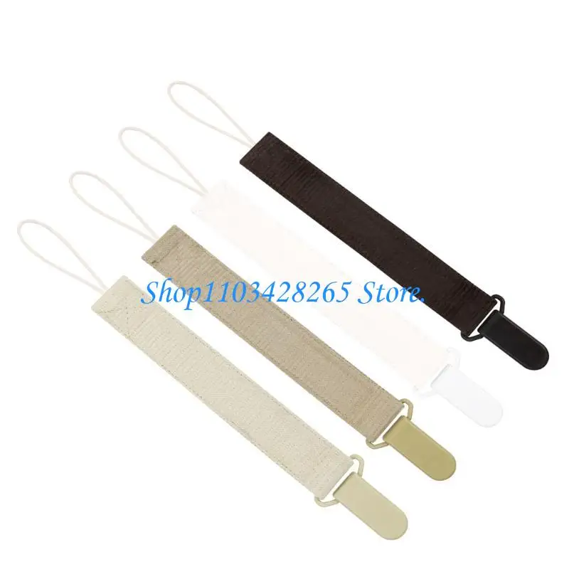 4xHorizontal Striped Pacifiers Chain Pacifiers Clip Holder Strap for Toddlers G2TE