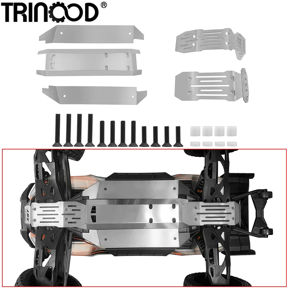 

TRINOOD Stainless Steel Chassis Armor Skid Plate Guard Protect Set for 1/6 XRT 8S 4WD RC Truck Buggy Upgrade Parts
