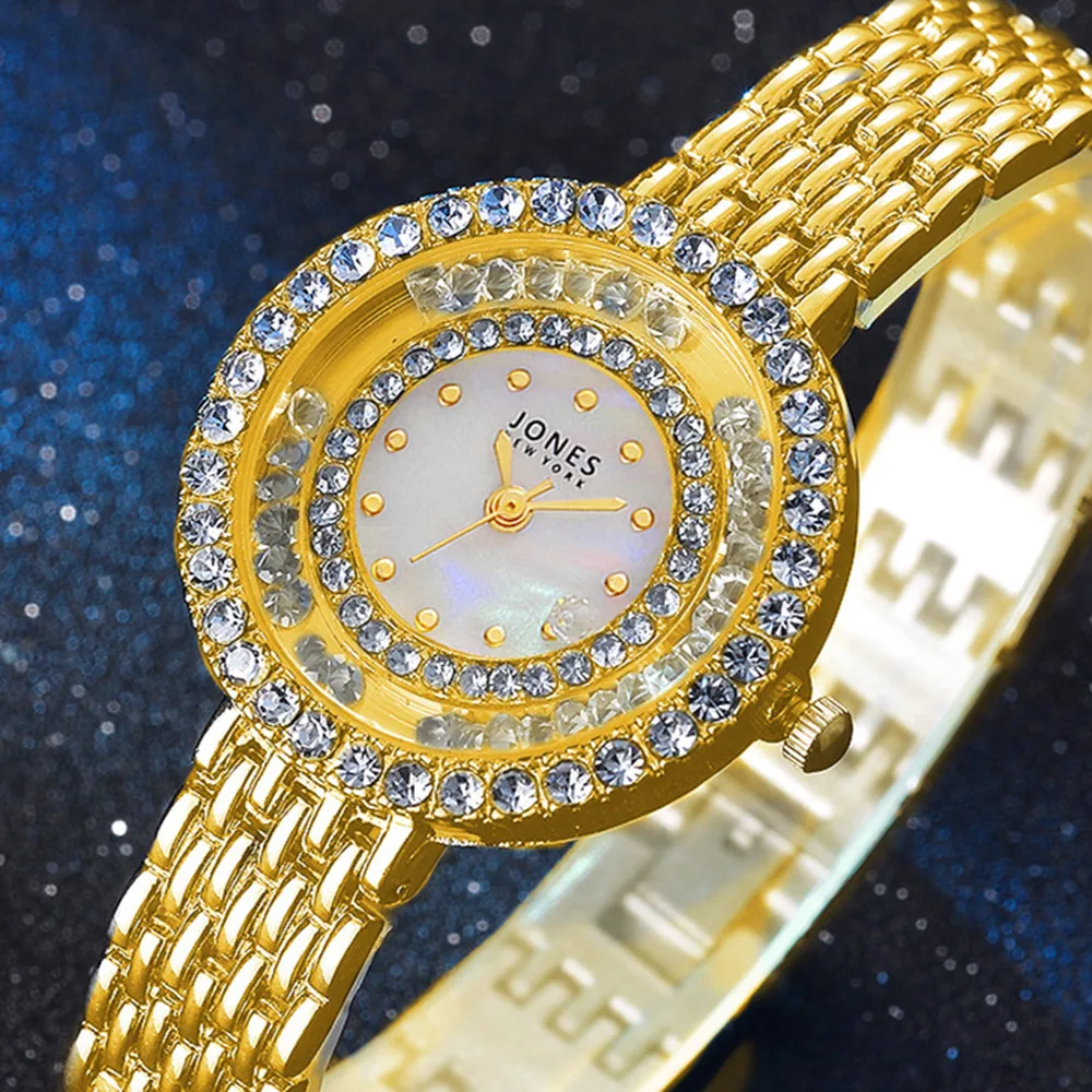 Reloj de moda con diamantes para mujer, pulsera informal de lujo, relojes de cristal, femenino