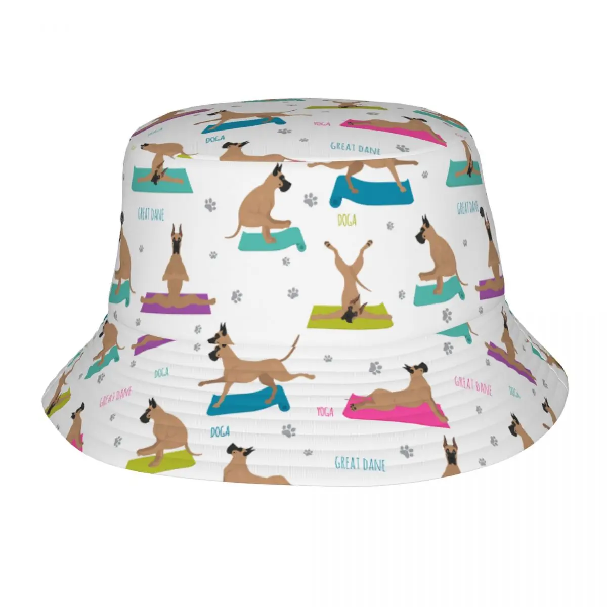 Girl Bucket Hat Great Dane Poses Exercises Merch Bob Hat Spring Picnic Headwear Sun Caps Lightweight