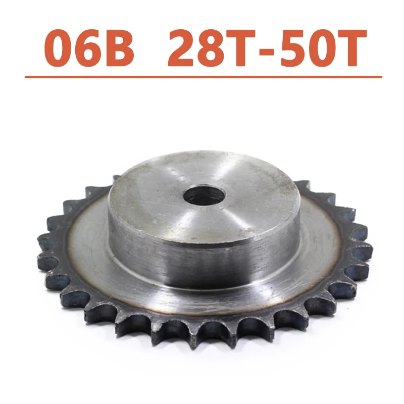 

1pc 06B 28 Teeth To 50 Teeth Sprocket Wheel Chain Gear Industrial A3 Steel Suitable For 06B Roller Chain Pitch 9.525mm