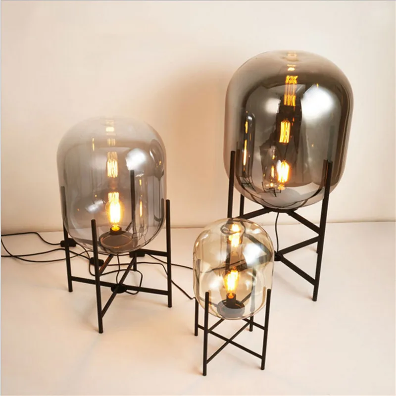 Villa Bubble Oda Pulpo Glass Ball Floor light Smoke Gray Glass Standing Lamp for Bedroom study Living Room Reading Floor Lamp