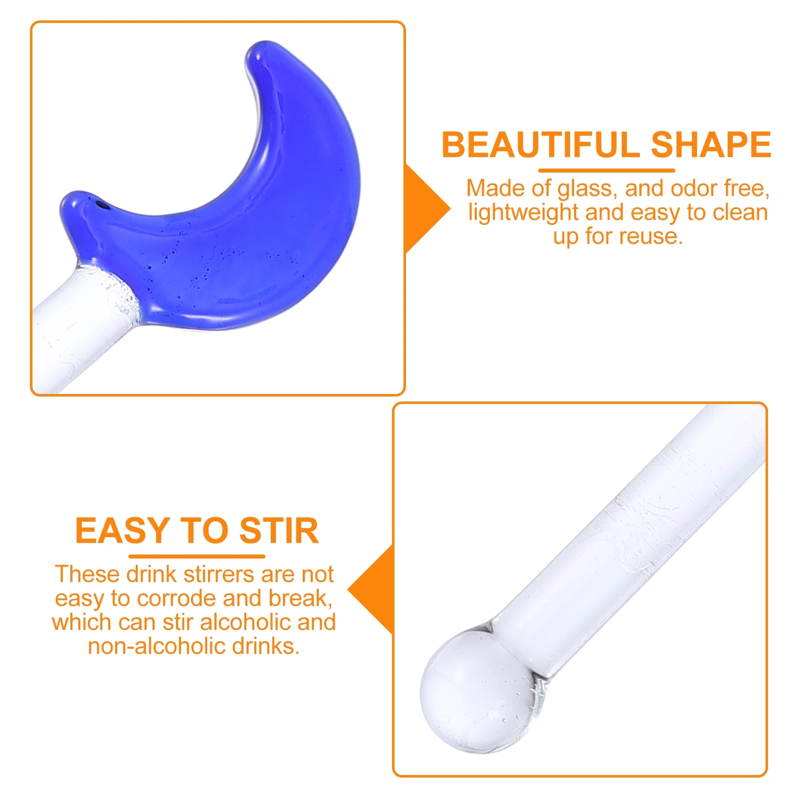 

5pcs Cocktail Sticks Reusable Glass Drink Stirrers Bar Tools Espresso Coffee Stirrers Lightweight Portable For Bars Restaurants