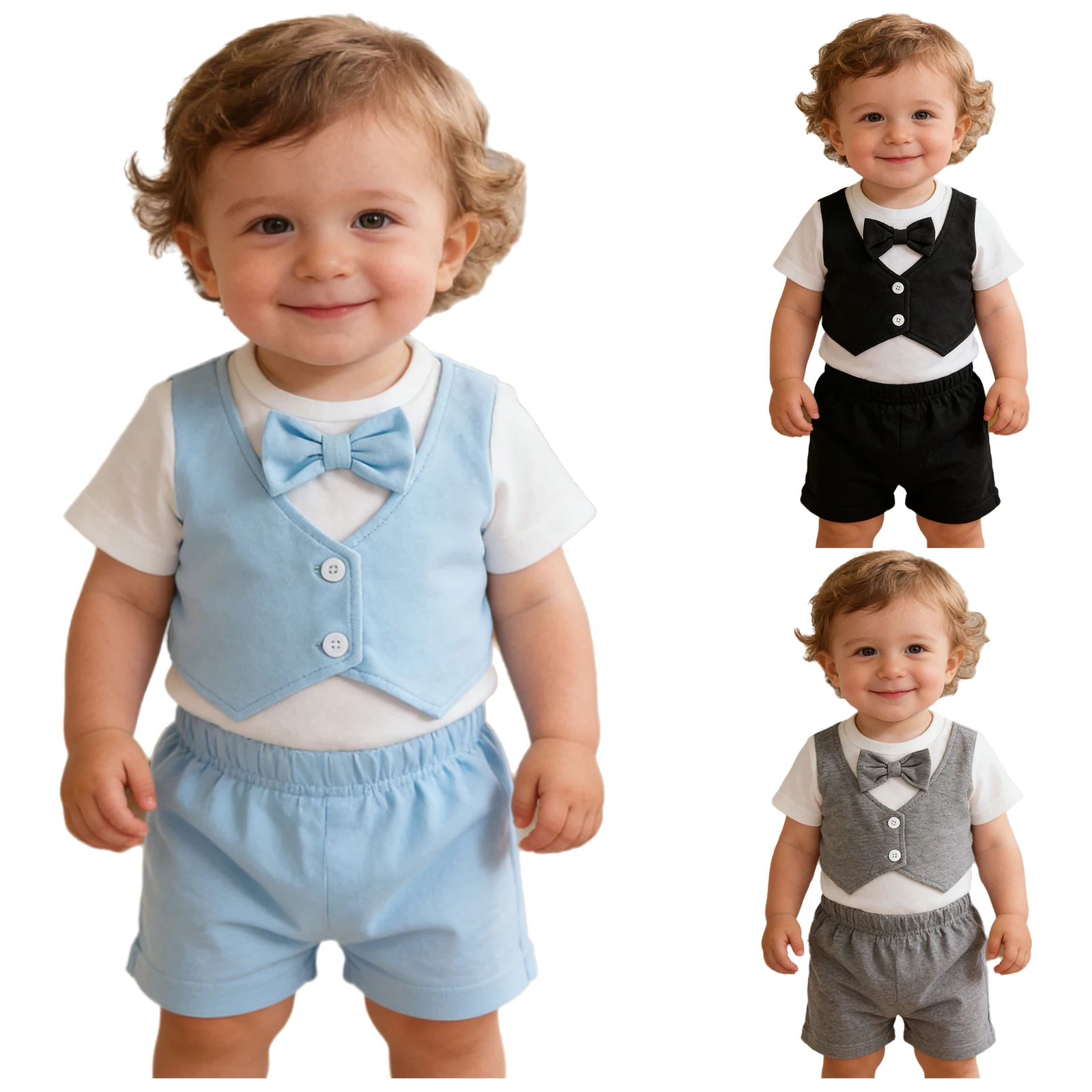 

Детские костюмы для мальчиков: летние комбинезоны, боди с коротким рукавом и шортами, с бантом, для свадьбы, дня рождения, вечеринки