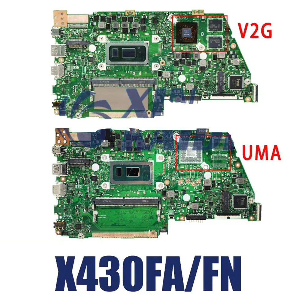 i3 i5 i7 Notebook Mainboard For ASUS X430FA X430F X430FN K430F R430F S430F S4300F Laptop Motherboard 8th CPU V2G UMA 4GB 8GB RAM