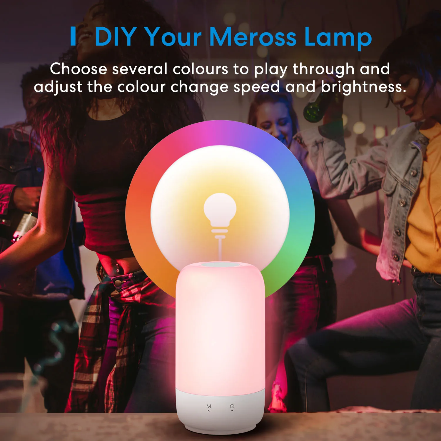 Meross HomeKit Luce ambientale intelligente, Luce notturna LED WiFi per camera da letto, Lampada da comodino dimmerabile, Funziona con Siri, Alexa, Assistente Google