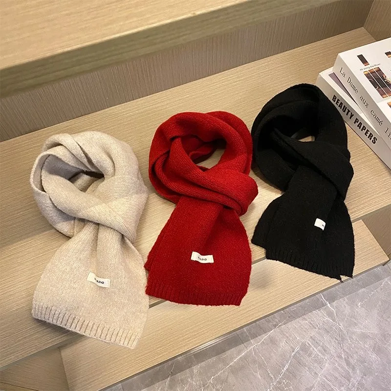 Children's fashion knitted scarf autumn and winter middle-aged children simple and versatile windproof bib western style high-en