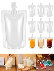 10pcs Juice Bag Plastic Beverage Bags，Disposable Leak Proof Bag Squeeze Bag，Sealed Liquid Bag，Storing Alcoholic Beverages, Milk