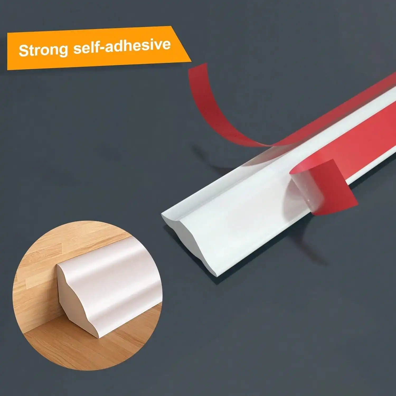 

1pc 2m/39.37in Self-Adhesive Wall Corner Trim Molding, Ceiling Baseboard Edge Decorative Strip, DIY Home Decor