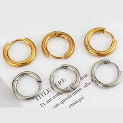 10pcs Stainless Steel Hoop Earrings Men Punk Hiphop Bijoux Gifts