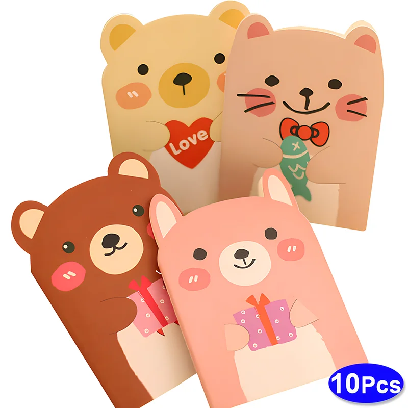 Cuadernos pequeños Retro Kawaii A7 en blanco, Mini planificador lindo, diario, Bloc de notas, diario estético, papelería para niños, Agenda, cosas, 10 juegos