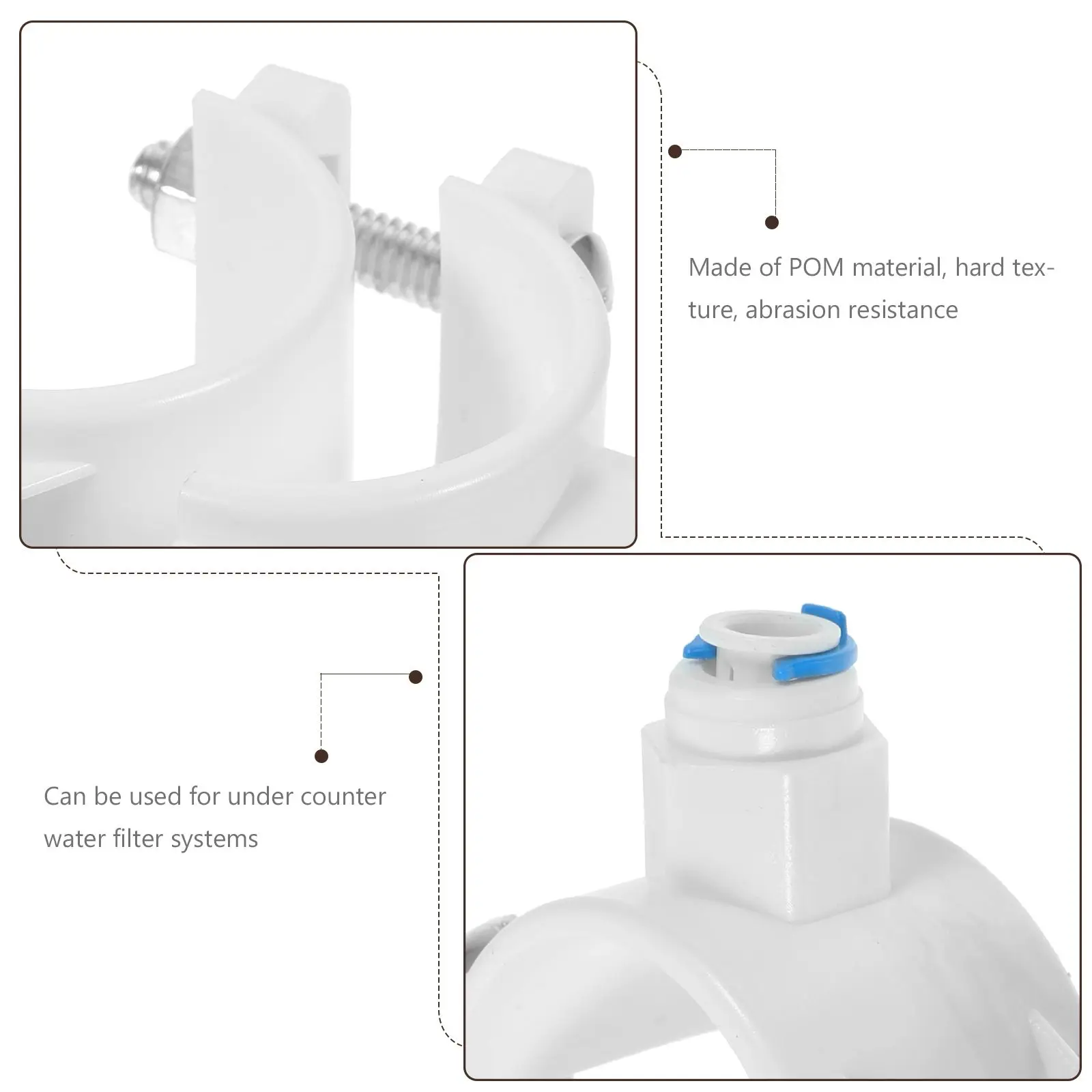 RO Accessories 1 4 Inch Drain Saddle Valve POM Leak Proof Filter Clip Hose Clamp Water Filters Waste Discharge Under