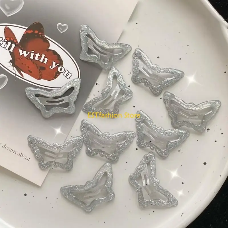 

Y5GC Butterfly Hair Clip Sweet Hairpins Decorative Sparkly Headwear Glittering Headpiece Hair Pins Barrettes