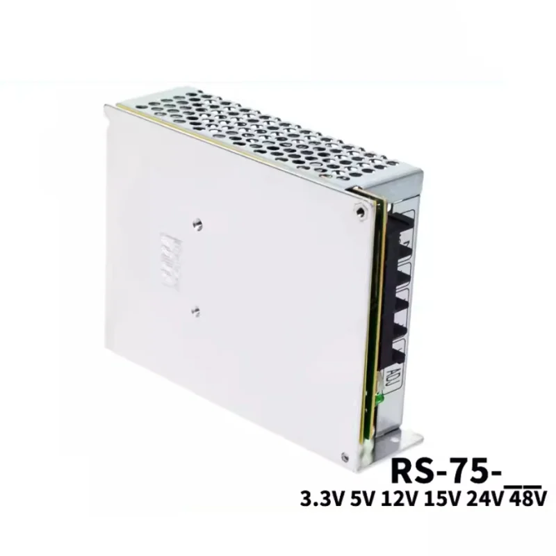 Mean Well RS-75 Series RS-75-3.3 RS-75-5 RS-75-12 RS-75-15 RS-75-24 RS-75-48 75W Regulated NES Transformer S-50