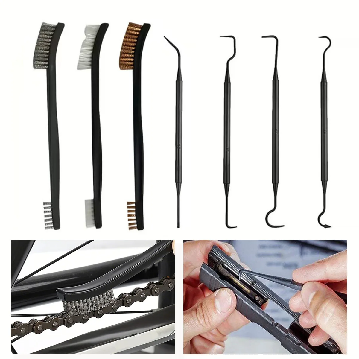 

Набор из 3/4/7 шт. нейлоновых проволочных щеток с двойной головкой для чистки и ухода, полировки вышивки, многофункциональный инструмент для очистки