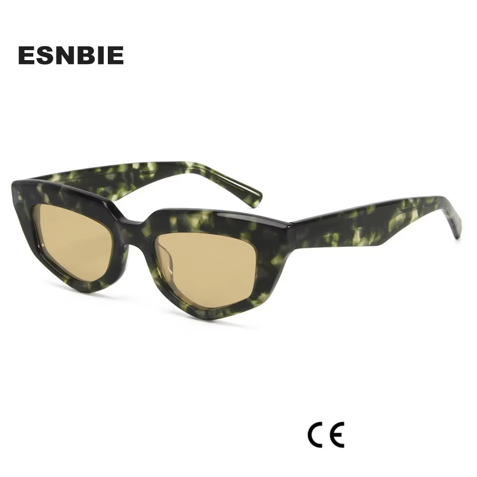 Luxury Handcraft Acetate Sunglasses Women Thick Cat Eye Glasses Female Pink Designer Shades TAC Polarized Gafas Hombre