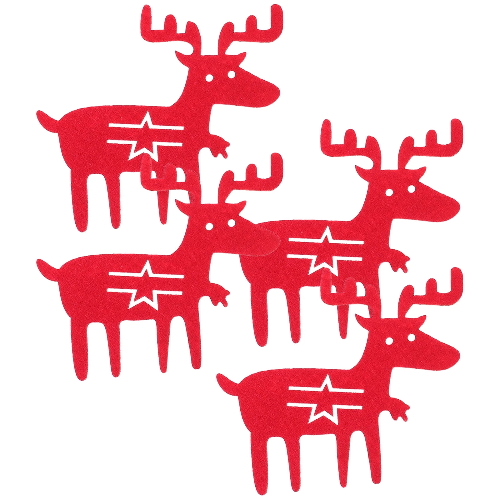 

4 Pcs Christmas Elk Cutlery Holder Red Fabric Knife Fork Bags Set Party Dining Table Decor Storage Bags Home Textiles