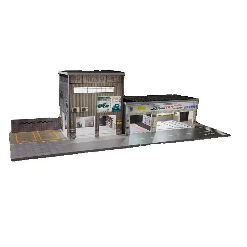 

1/64 наклейка на парковочную сцена, мастерская, набор дисплея автомобиля, литая под давлением модель, фотография и коллекционные предметы, диорама