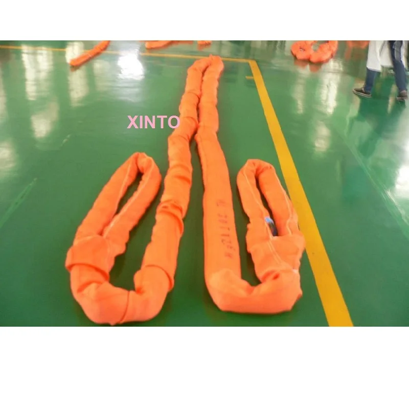 

1T-8T 1M-6M 6:1, высокопрочный мягкий круглый строп для глаз, подъемный строп промышленного класса, ремешок из полиэфирного волокна, дерево