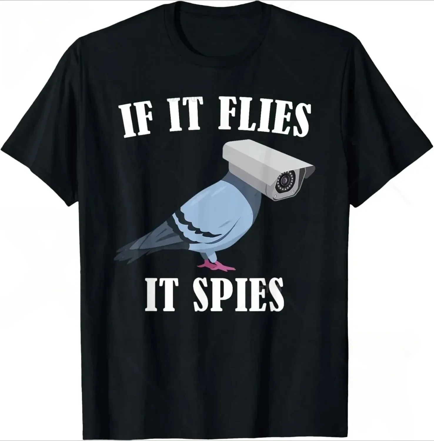 Birds Spie Conspiracy Joke Meme Surveillance | Herren & Damen T-Shirt Y2k Kleidung Damen Kleidung Grafik T-Shirts Mode Anime