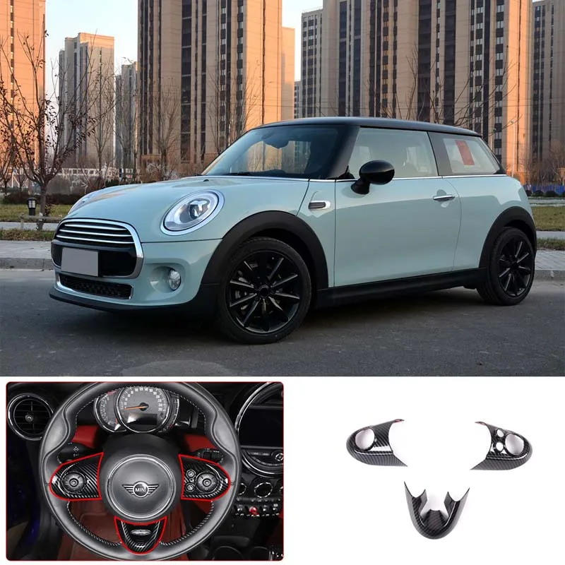 

3-piece set for BMW MINI F55/F56/F57 steering wheel button frame sticker high version ABS car interior modification accessories