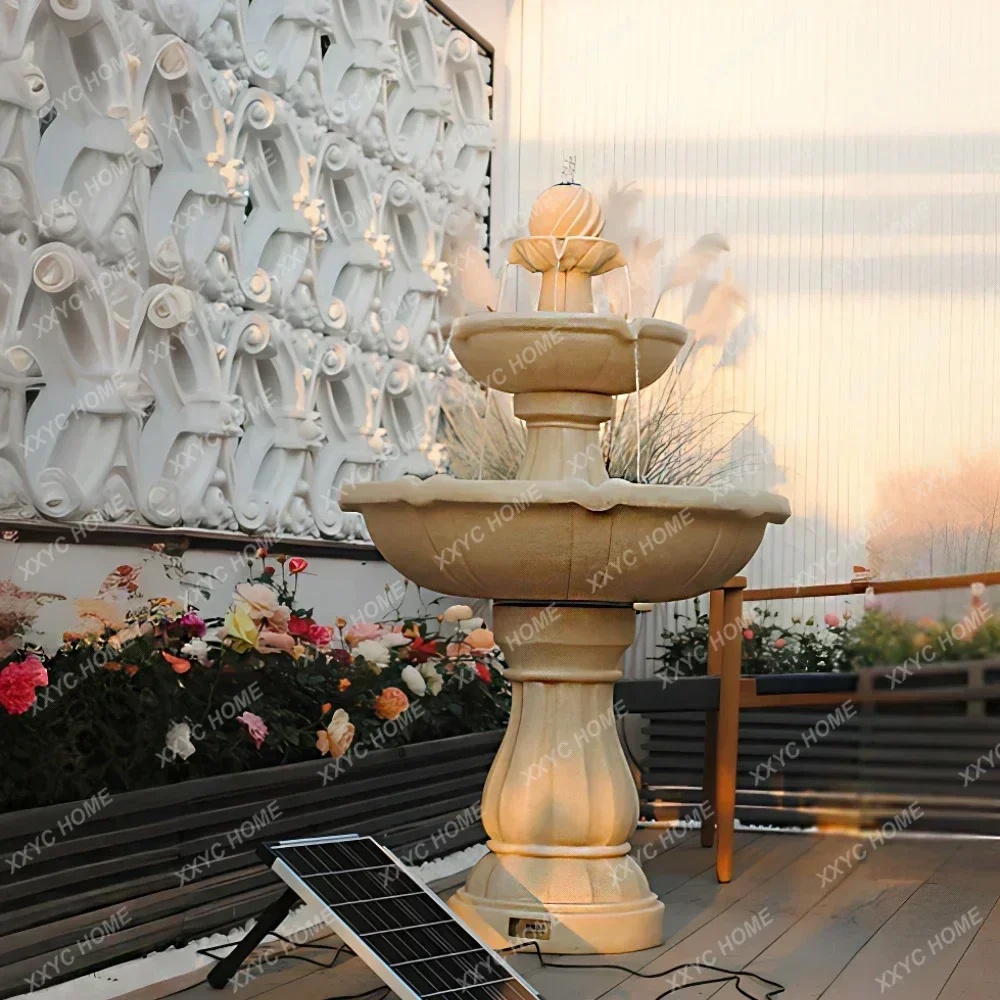 ASolar fountain  garden flowing water ornament outdoor pool landscape landscaping decoration wishing pool