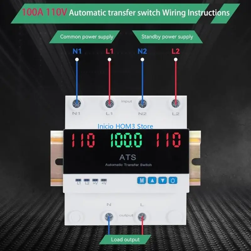 A5YD 100A ATS Generator Transfer Switches With Adjustable Parameters For Uninterrupted Power Over Under Voltages Protectors