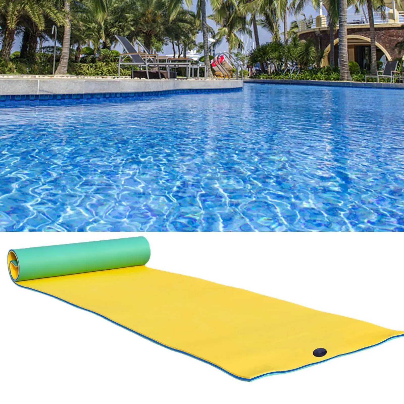 Water Floating Mat, Mattress 3 Layers Xpe Foam Floating Dock Lily Mat Float Pad