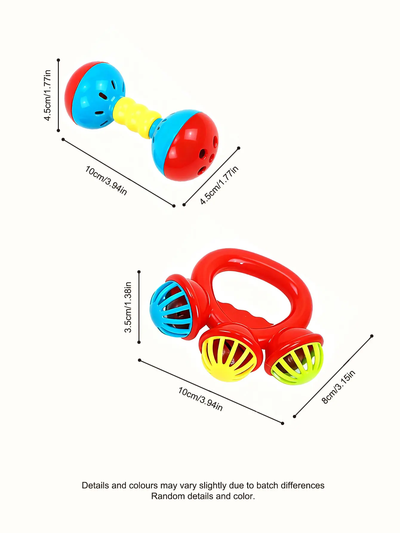 Baby Hand Shaking Rattle Bell Colorful Early Education Sensory Developmental Toy for 0‑12 Months Newborn Infant