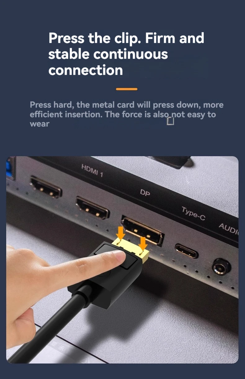 DP zu Mini-HDMI-Kabel 4K Laptop-Grafikkarte an den tragbaren Monitor angeschlossen HD-Video-Verbindungsleitung 4K@60 2K@144 – Detail 13
