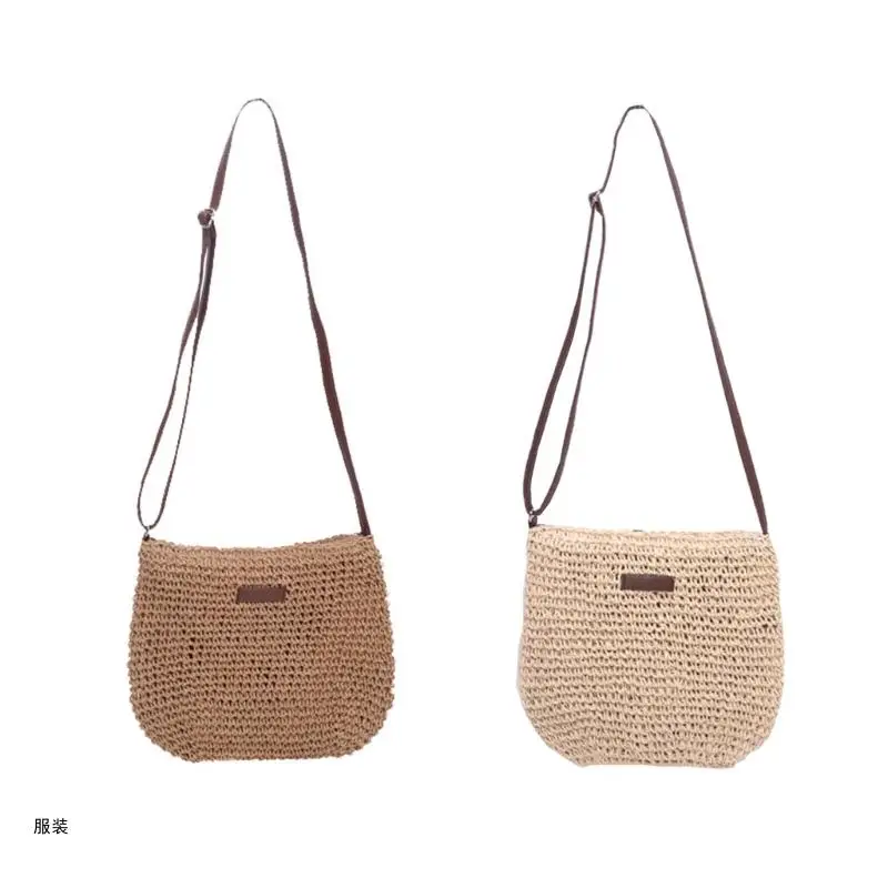 

D0UD Women Straw Shoulder Bag Beach Tote Woven Crossbody Bags Summer Travel