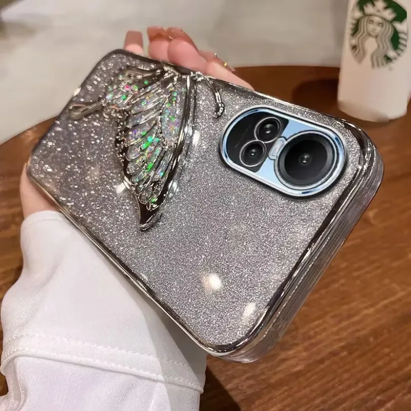 Butterfly Glitter Case For OPPO Reno 10 Pro A59 A79 A78 Reno10 5G Case Luxury Quicksand Shockproof Cover For OPPO Reno10 Pro