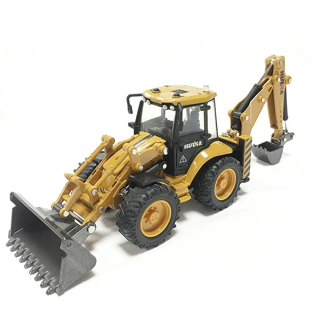 HuiNa 1704 1:50 Static Diecast Full Alloy Excavator Simulation Vehicle Car Bulldozer Wheel Loader Collectables Children Toys