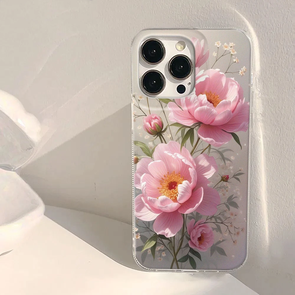 

Чехол для телефона INS с цветочным узором для iPhone 16/15/14/13/12/11/ProMax/Pro/Plus, модный подарок другу, эстетический чехол для телефона