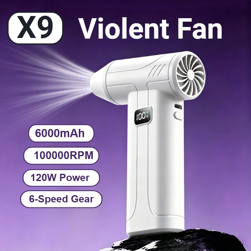 

X9 Violent Fan Rechargeable Blower Portable Powerful Versatile Efficient Cleaning Solution Leaf Blower Wireless Powerful Air Fan
