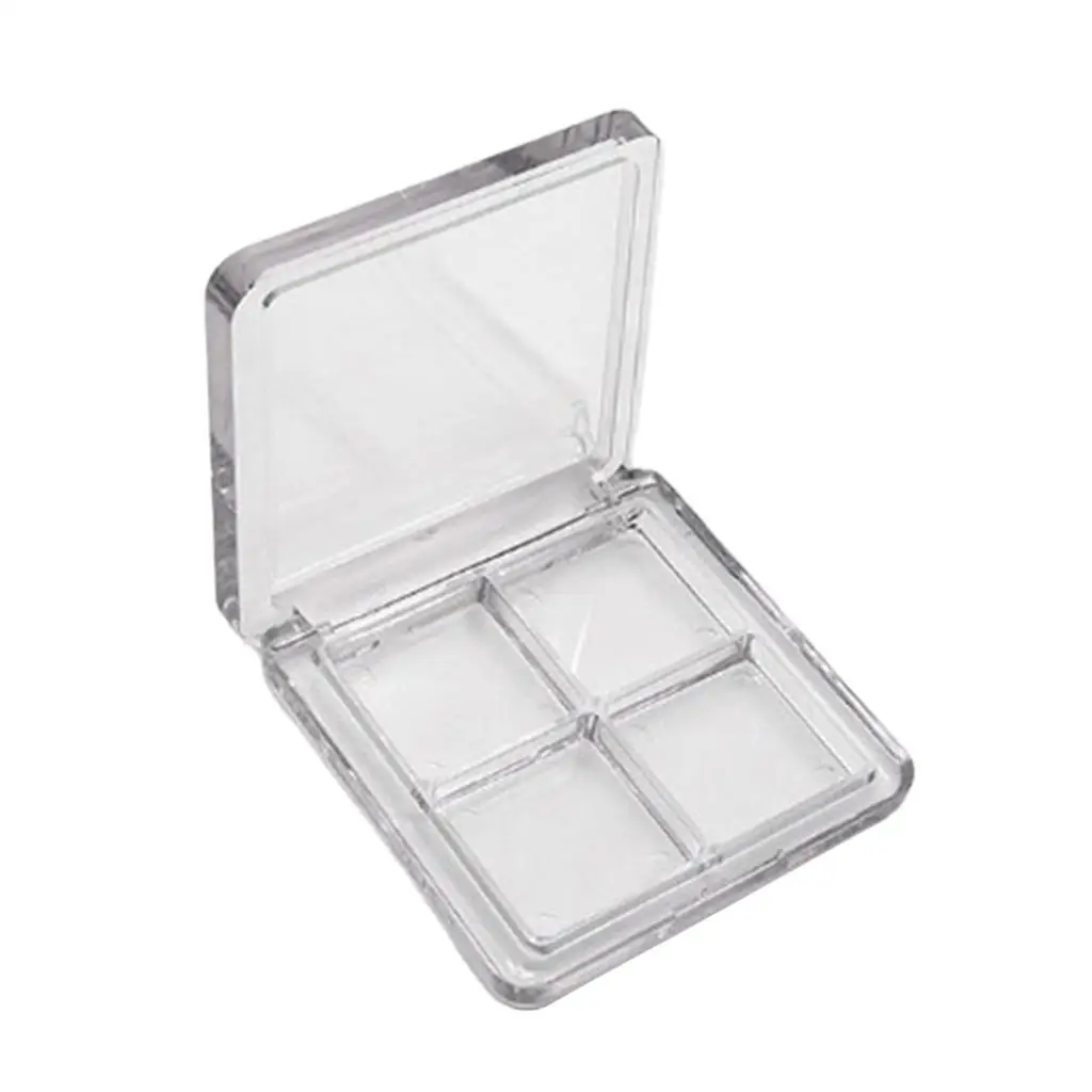 4 スロット プラスチック トラベル ポータブル アイシャドウ ケース コンパクト プレス パレット トレイ