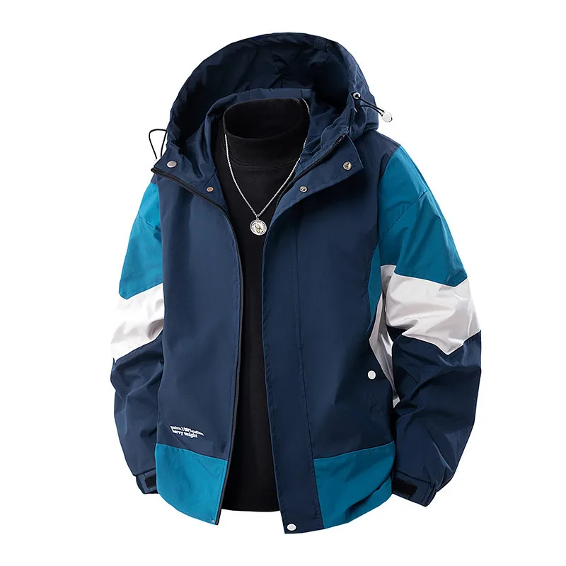 Patchwork Coat Jacket Men 8XL Plus Size Spring Autumn Fashion Casual Patchwork Cargo Jacket Male Big Size Outerwear