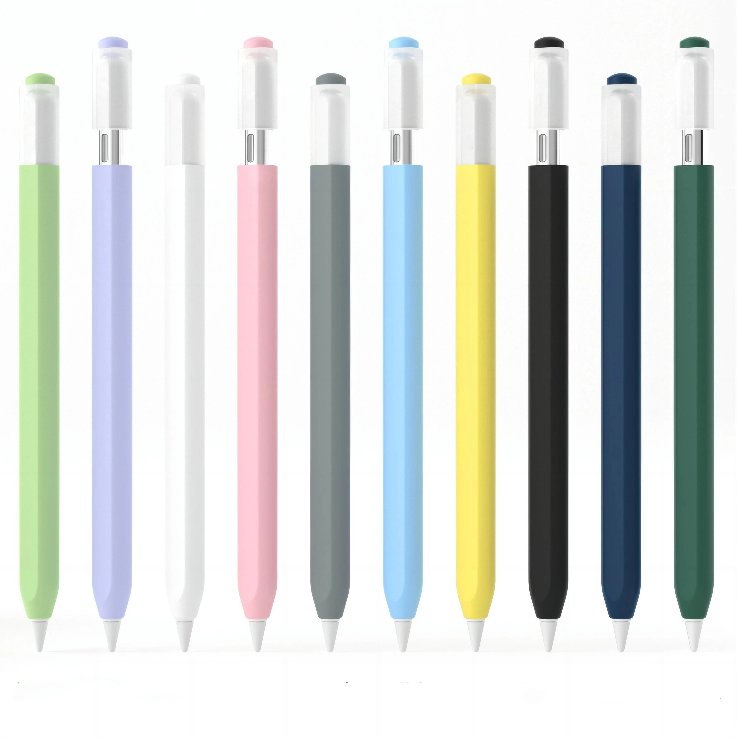 حافظة أقلام من السيليكون USB-C لقلم أبل الجيل الثالث اللوحي الذي يعمل باللمس حافظة واقية مضادة للانزلاق ومضادة للصدمات