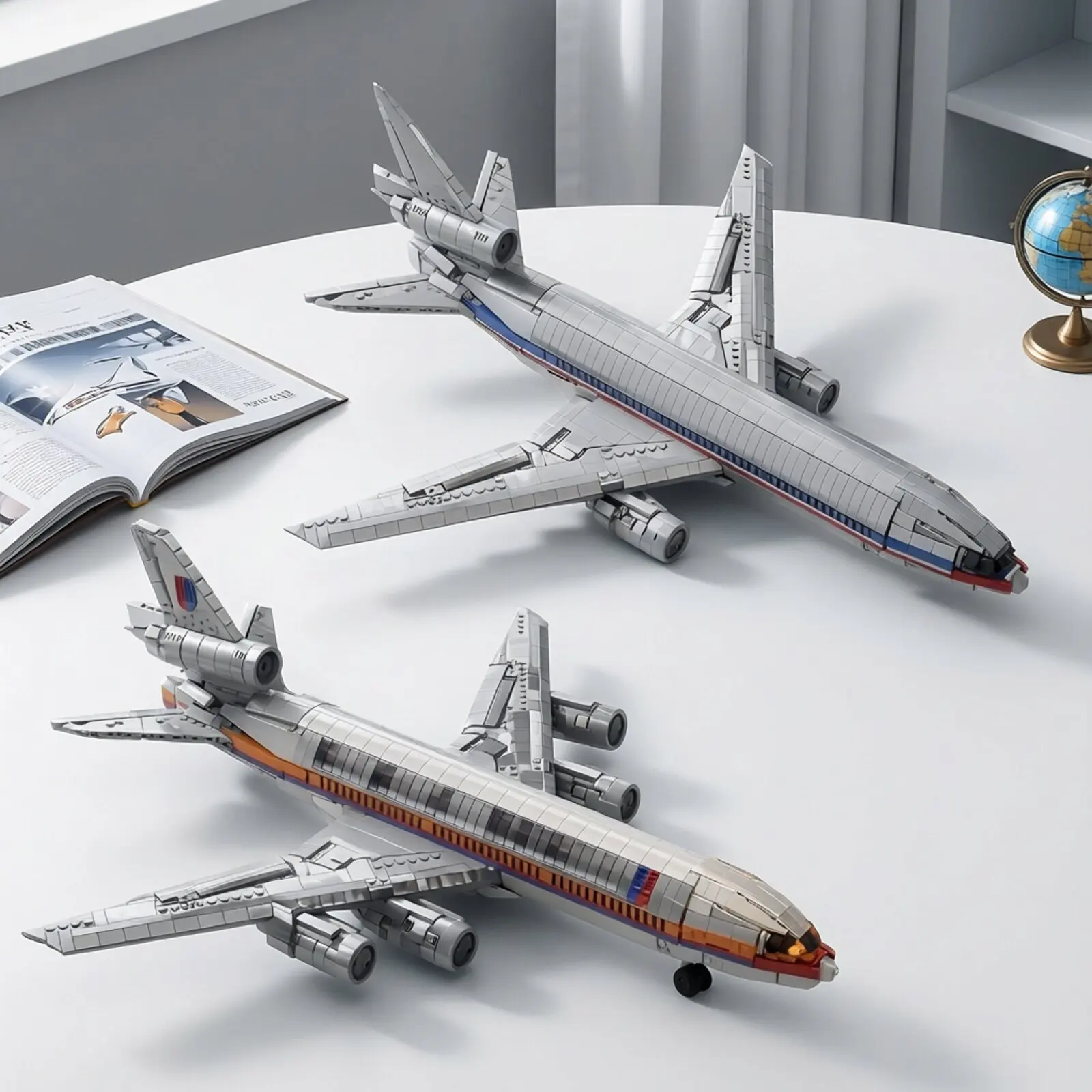 MOC DC-10 American Airlines Modulare Technologie Dekorative Ornamente Bausteine Kreatives Sammlerstück Weihnachtsgeschenk – Detail 1