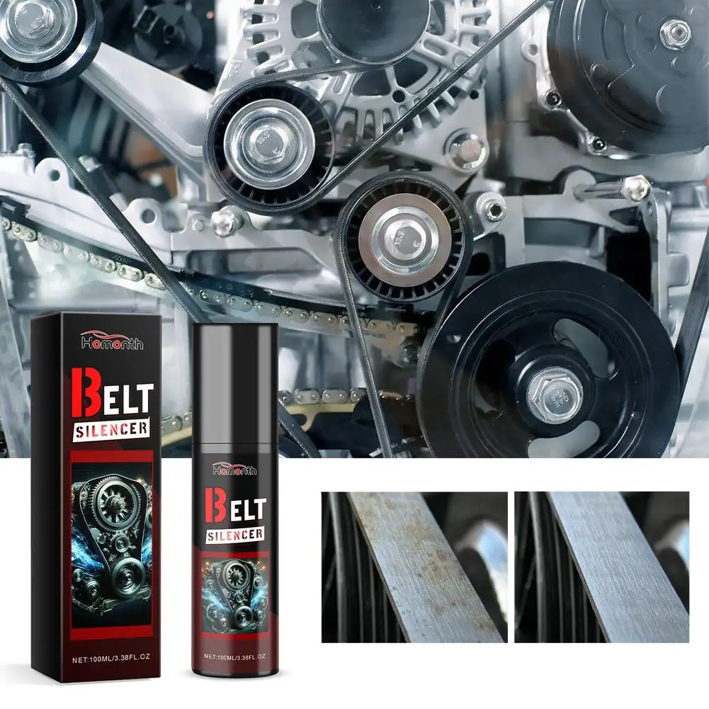 100ml Belt Noise Spray Automotive Prolongs Belt Life Spray-On Dressing Spray Car Rubber Seal Belt Softening Lubrication Spray