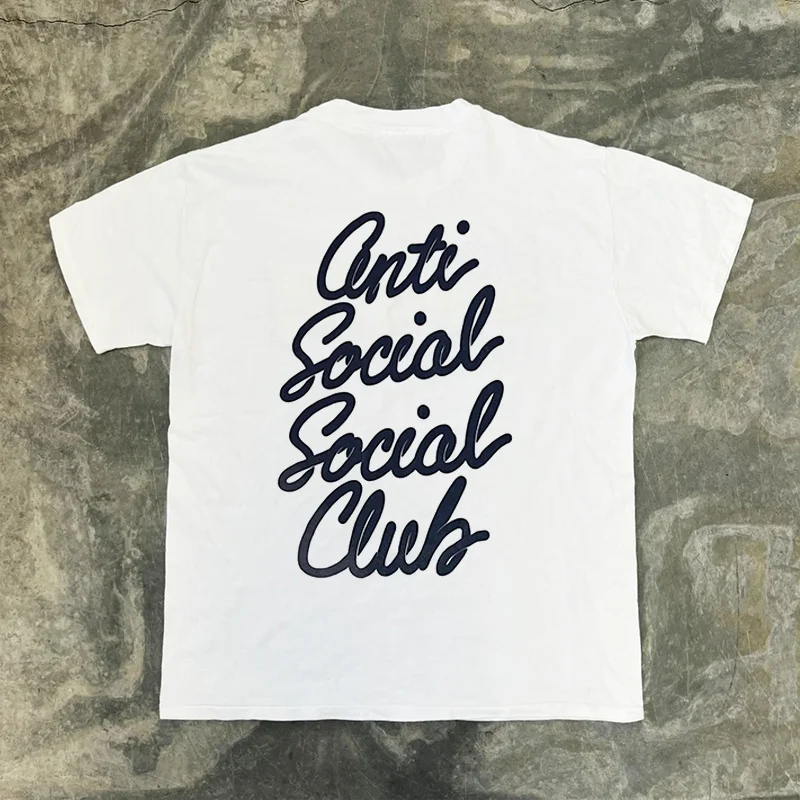 T-shirt oversize tendance pour couple, à manches courtes, avec lettres incurvées, design ample et une touche d'originalité, idéal pour la communauté Niche Ins