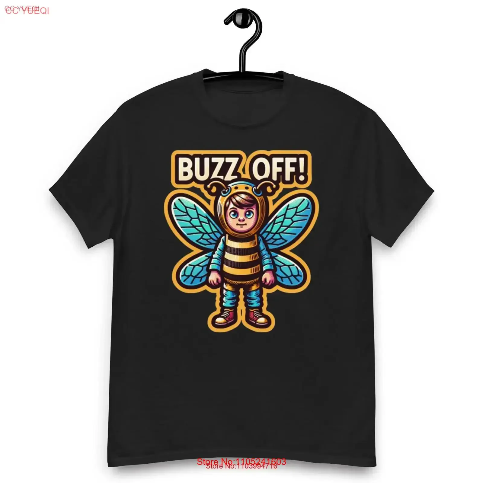 Buzz Off Fly boy Funny classic tee vintage Washed streetwear Breathable Casual Unisex Soft Comfortable Slightly fashion Stylish