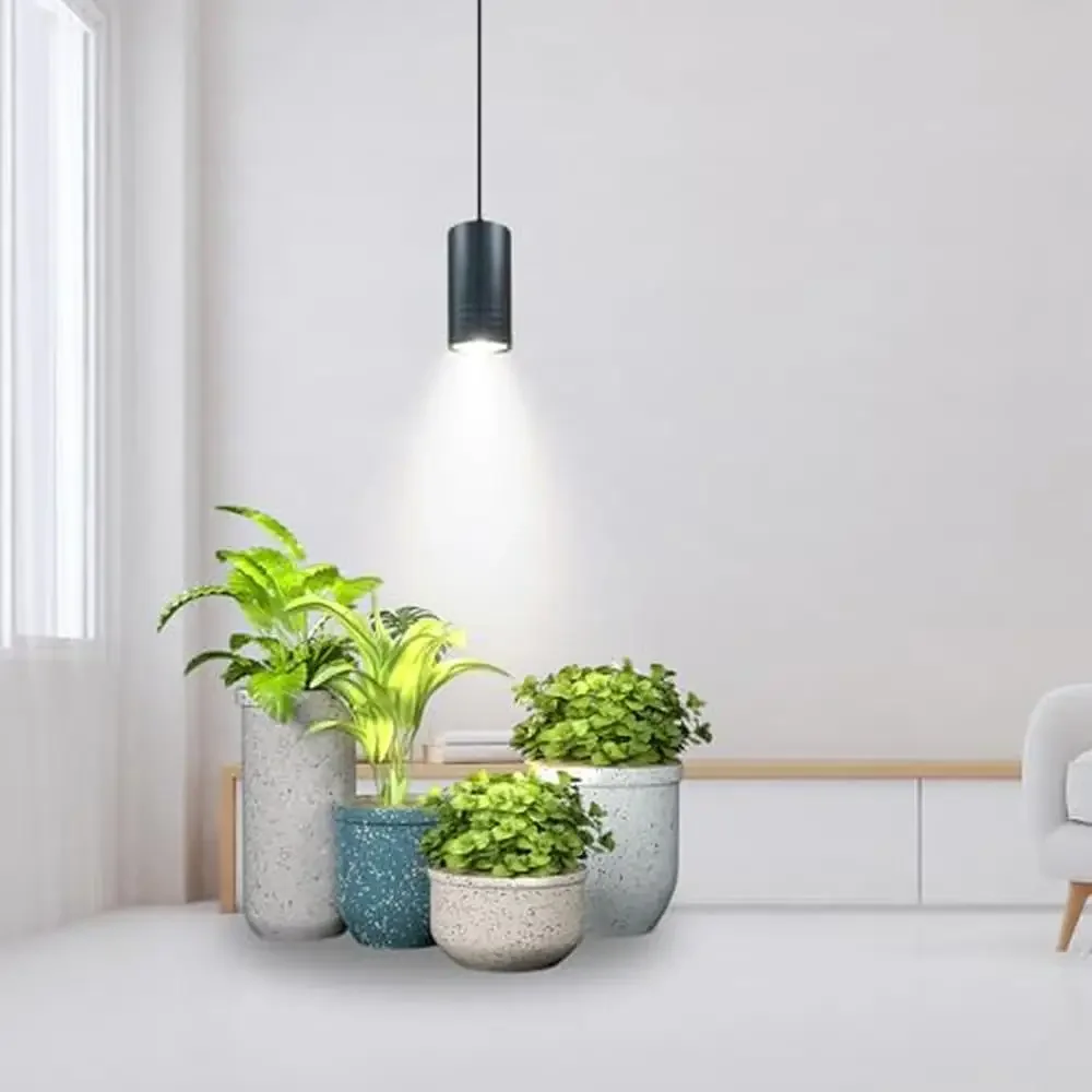 Grow Light LED Pendant Lamp Full Spectrum Warm White Timer Plug-in Large Luxury Black 20W Full Spectrum 660nm Red Natural