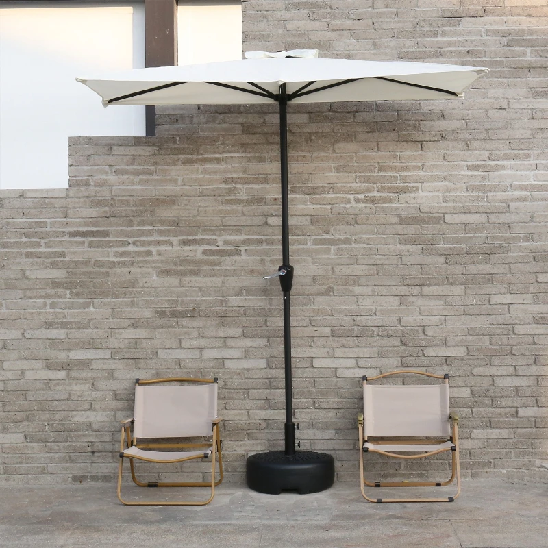 Outdoor half parasol against the wall Rectangle balcony Garden liftable courtyard Outdoor green plant parasol shed