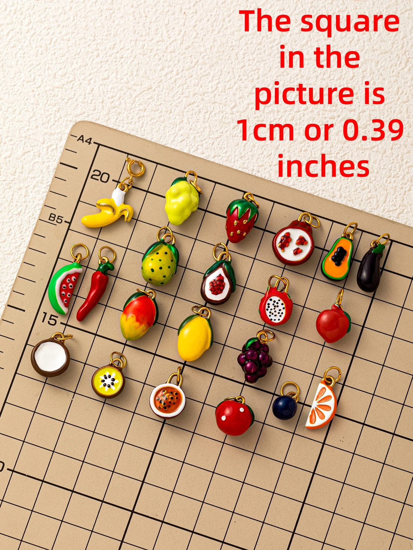 Nicho fresco moda fruta serie Mango fresa sandía DIY colgante dijes para joyería